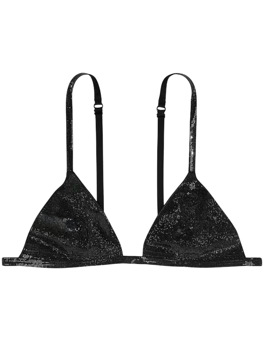 Victoriaโs Secret M DD Black Very Sexy Shine Triangle Bralette